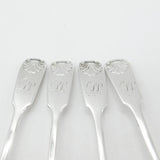 Georgian Set of Sterling Silver Queens Pattern Teaspoons 1827 Newcastle