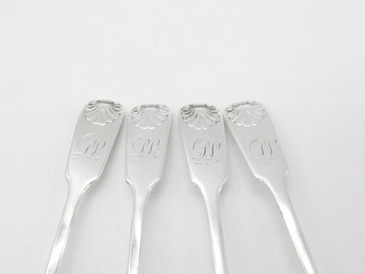 Georgian Set of Sterling Silver Queens Pattern Teaspoons 1827 Newcastle