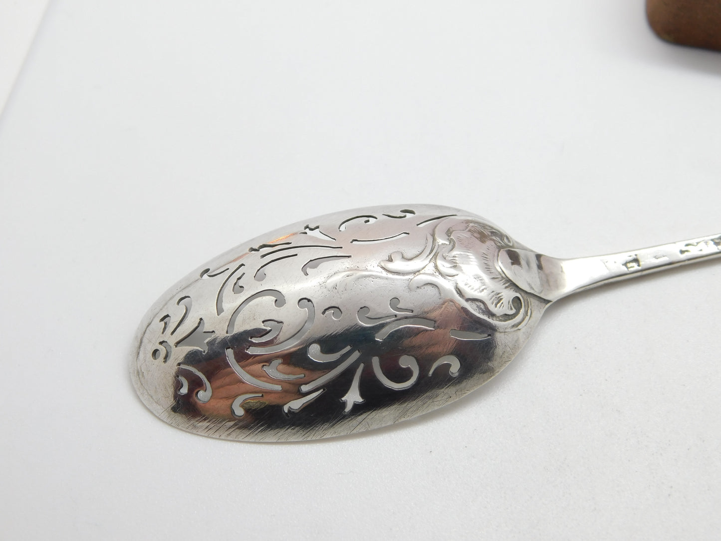 Early Georgian Sterling Silver Mote Spoon c1720 Antique George I