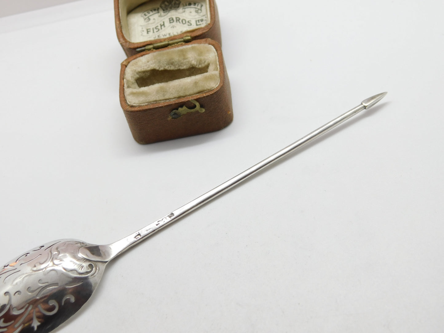 Early Georgian Sterling Silver Mote Spoon c1720 Antique George I