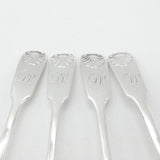 Georgian Set of Sterling Silver Queens Pattern Teaspoons 1827 Newcastle