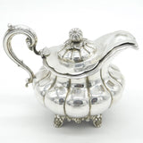 Victorian Sterling Silver Bachelors Melon Teapot Antique 1844 London