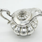 Victorian Sterling Silver Bachelors Melon Teapot Antique 1844 London