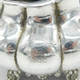 Victorian Sterling Silver Bachelors Melon Teapot Antique 1844 London