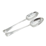 George III Sterling Silver Picture Back Tablespoons Pair Antique 1764 London