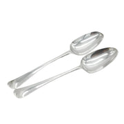 George III Sterling Silver Picture Back Tablespoons Pair Antique 1764 London