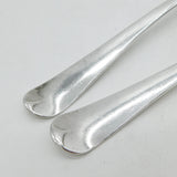 George III Sterling Silver Picture Back Tablespoons Pair Antique 1764 London