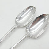 George III Sterling Silver Picture Back Tablespoons Pair Antique 1764 London
