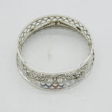 Edwardian Sterling Silver Pierced Potato Dish Ring Antique 1910 Birmingham