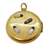 Victorian Gold Plated Shibayama Insect Locket Pendant Antique c1880