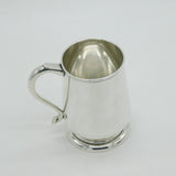 Georgian Style Sterling Silver Pint Tankard Mug Antique c1920 Art Deco