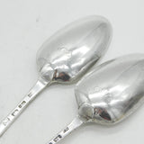 George III Sterling Silver Picture Back Tablespoons Pair Antique 1764 London