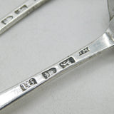 George III Sterling Silver Picture Back Tablespoons Pair Antique 1764 London