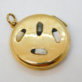 Victorian Gold Plated Shibayama Insect Locket Pendant Antique c1880