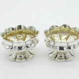 William IV Sterling Silver Floral Salt Cellars Pair Antique 1832 London Georgian