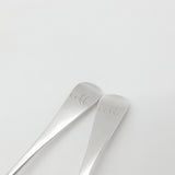 Pair of Georgian Scottish Sterling Silver Serving Spoons 1801 Edinburgh Antique