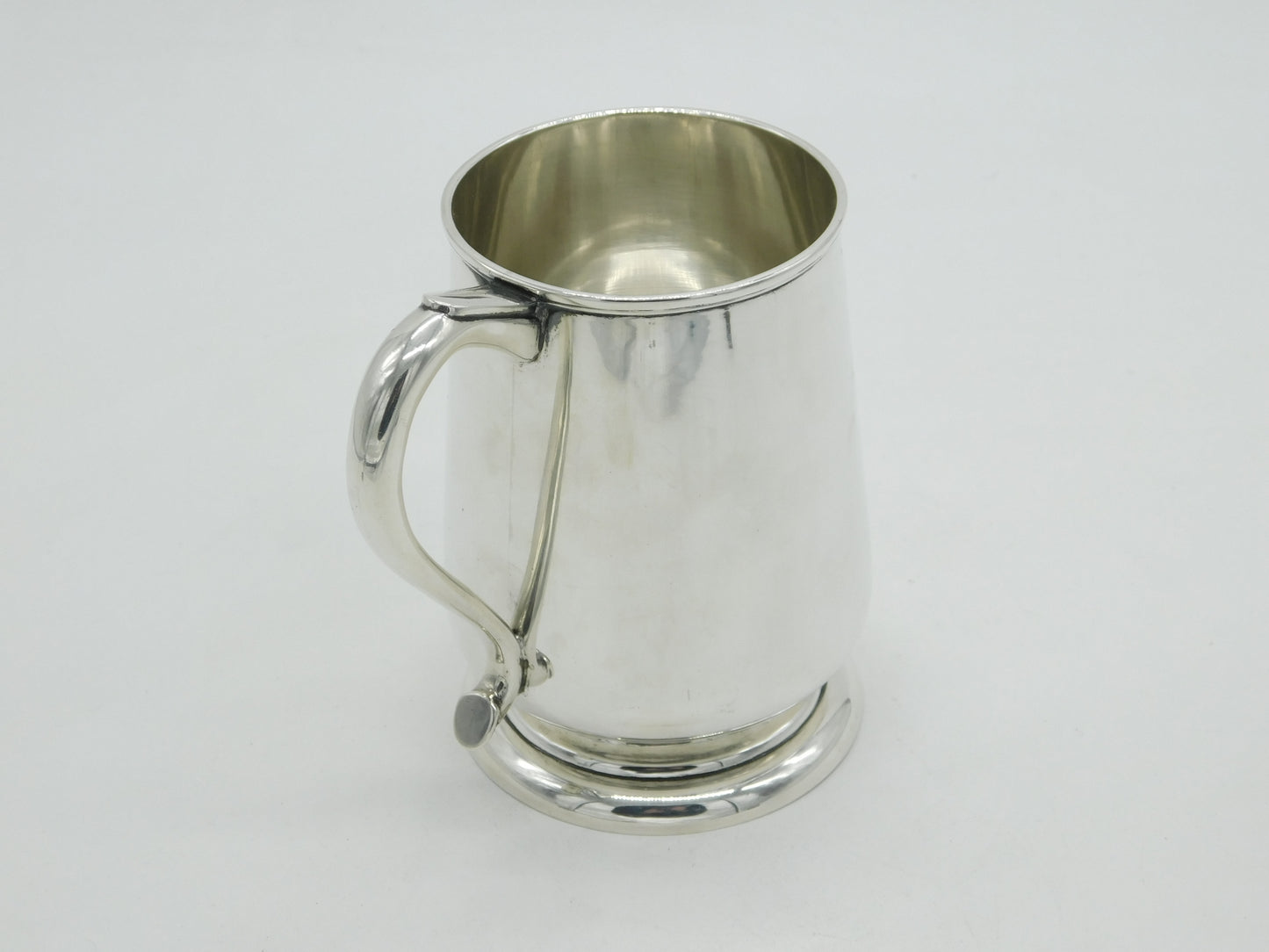 Georgian Style Sterling Silver Pint Tankard Mug Antique c1920 Art Deco