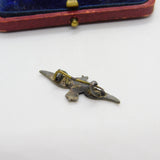 WWII Sterling Silver & Enamel Small RAF Wings Sweetheart Brooch Antique c1940