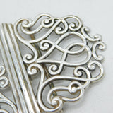 Sterling Silver Floral Pattern Nurses Buckle Vintage 1980 Sheffield