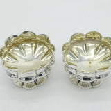 William IV Sterling Silver Floral Salt Cellars Pair Antique 1832 London Georgian