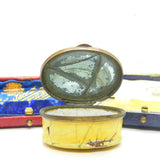 Georgian Yellow Bilston Enamel Patch Box 'Always The Same' Antique c1800