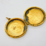 Victorian Gold Plated Shibayama Insect Locket Pendant Antique c1880