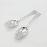 Pair of Georgian Scottish Sterling Silver Serving Spoons 1801 Edinburgh Antique