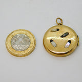 Victorian Gold Plated Shibayama Insect Locket Pendant Antique c1880