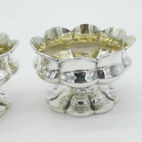 William IV Sterling Silver Floral Salt Cellars Pair Antique 1832 London Georgian