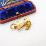 WWI 9ct Rose Gold 'HMS Valiant' Anchor Form Sweetheart Brooch Antique c1915