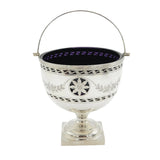Sterling Silver Floral Pattern Glass Lined Sugar Bowl Antique 1919 Birmingham