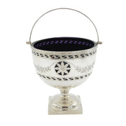 Sterling Silver Floral Pattern Glass Lined Sugar Bowl Antique 1919 Birmingham