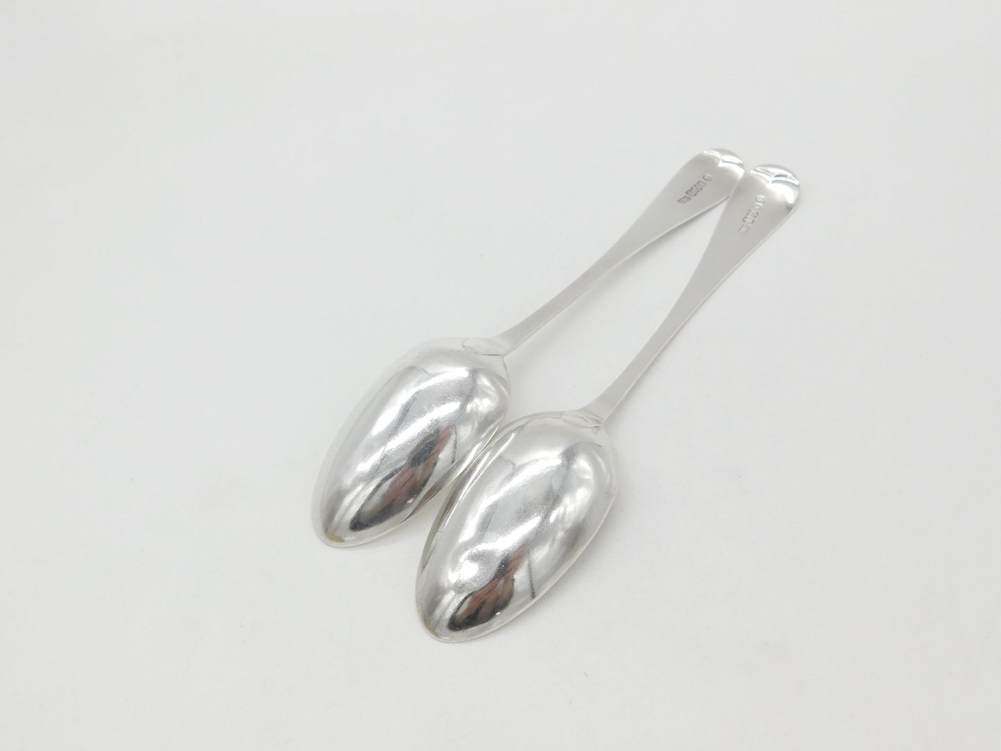 Pair of Georgian Scottish Sterling Silver Serving Spoons 1801 Edinburgh Antique