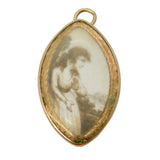 Georgain 9ct Rose Gold Mounted Etched Mourning Pendant Antique c1760