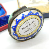 Georgian Bilston Enamel 'May Love Unite Us' Patch Box Antique c1800 AF