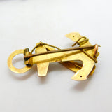 WWI 9ct Rose Gold 'HMS Valiant' Anchor Form Sweetheart Brooch Antique c1915