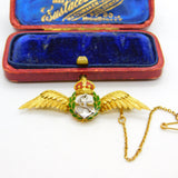 WWII 9ct Yellow Gold & Enamel Royal Fleet Air Arm Sweetheart Brooch c1940