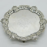 George II Sterling Silver Armorial Crested Salver Dish Antique 1756 London
