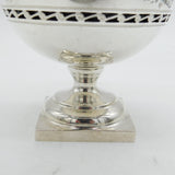 Sterling Silver Floral Pattern Glass Lined Sugar Bowl Antique 1919 Birmingham