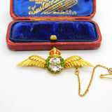 WWII 9ct Yellow Gold & Enamel Royal Fleet Air Arm Sweetheart Brooch c1940