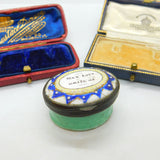 Georgian Bilston Enamel 'May Love Unite Us' Patch Box Antique c1800 AF