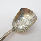 George IV Sterling Silver Floral Pattern Tea Caddy Spoon Antique 1824 Birmingham