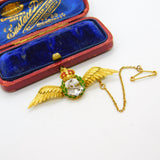 WWII 9ct Yellow Gold & Enamel Royal Fleet Air Arm Sweetheart Brooch c1940
