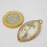 Georgain 9ct Rose Gold Mounted Etched Mourning Pendant Antique c1760