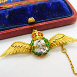 WWII 9ct Yellow Gold & Enamel Royal Fleet Air Arm Sweetheart Brooch c1940