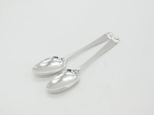 Pair of Georgian Sterling Silver Serving Spoons 1766 John Muns London Antique