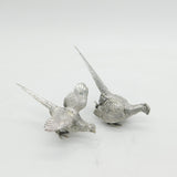19th Century Pair of German Cast .800 Silver Pheasant Pepper Shakers Antique