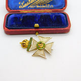 9ct Gold & Enamel Kings Royal Rifle Corps Sweetheart Brooch 1927 Antique