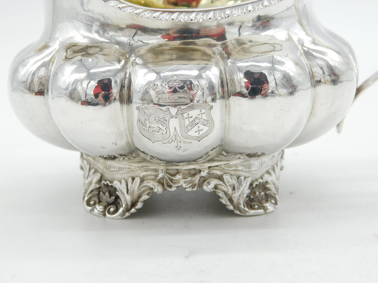 George IV Sterling Silver Heraldic Crested Cream Jug Antique 1830 London