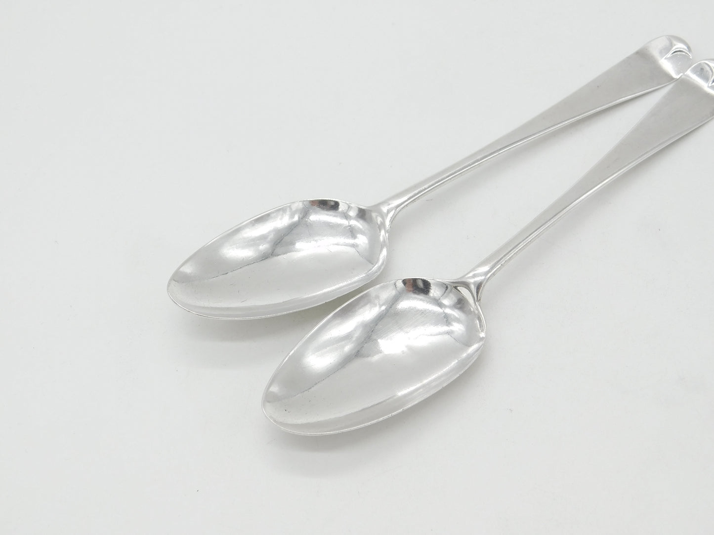 Pair of Georgian Sterling Silver Serving Spoons 1766 John Muns London Antique